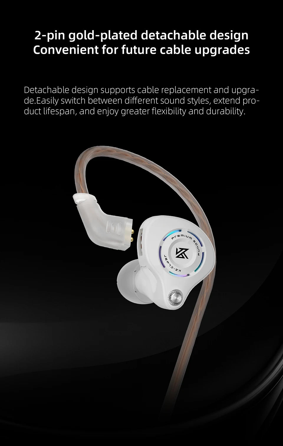KZ Eldar 1DD In-Ear Monitor, Custom Dynamic Driver, Balanced Sound Fast Transient, HiFi Earphone