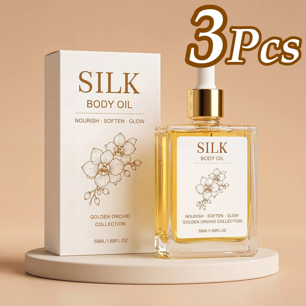 Silk Body Oil Perfume Oil Visibly Firming Anti Aging Moisturizing Instantly Improve Elasticity Non-Greasy Face Body Essence Oil