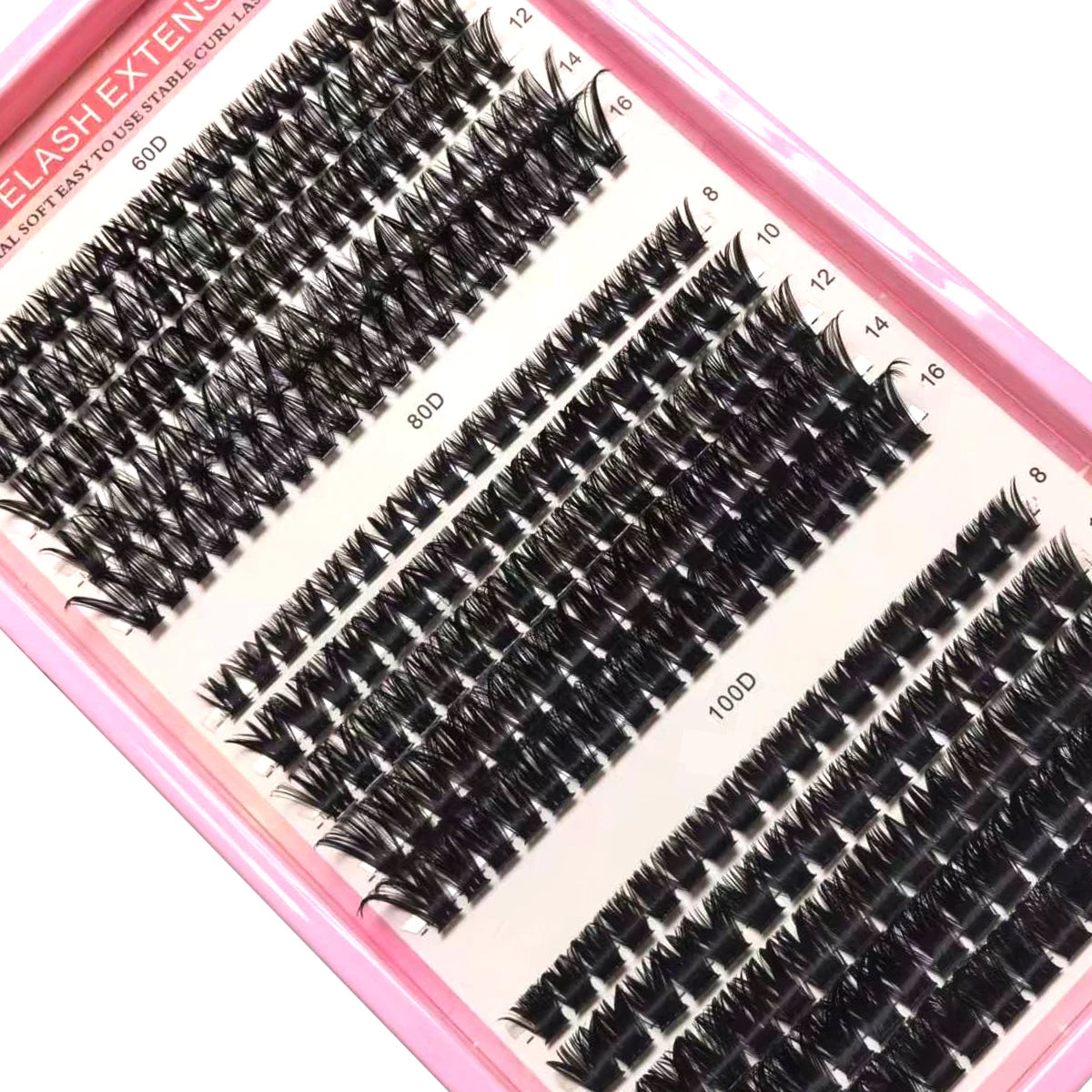 15Rows Lash Clusters Spikes Eyelash Extensions Spiky Lashes Extension Thick Individual Cluster Lashes with Spikes&Bottom Lashes