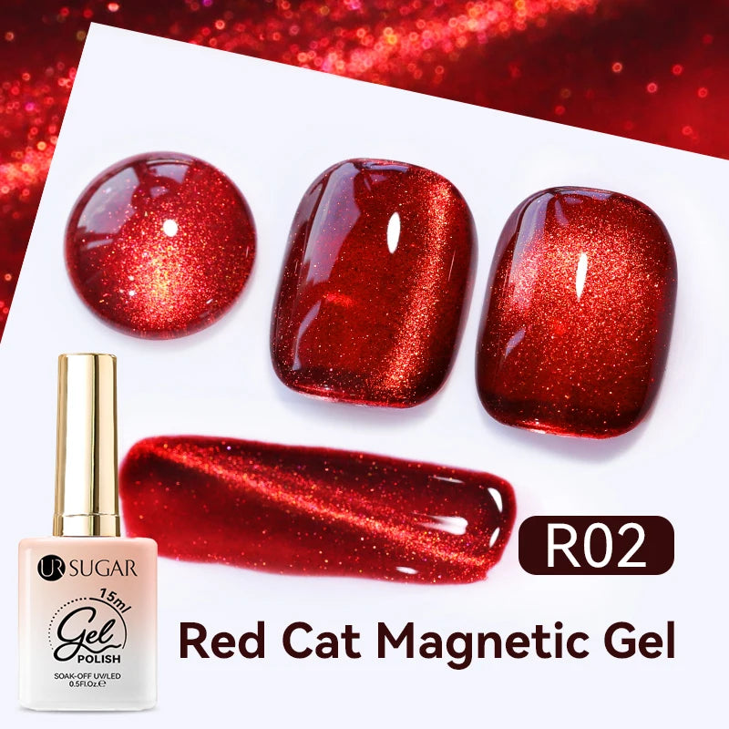 UR SUGAR 15ml Cat Magnetic Gel Jelly Glass Full Coverage Varnis Magnetic Gel Soak Off UV LED Gel Autumn Winter Xmas Manicure