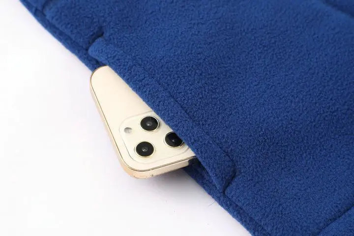 Men's Embroidery Vest Waistcoat Standing Collar Double-sided Fleece Warm Sleeveless Pocket Vest Outdoor Windproof Mens Jacket