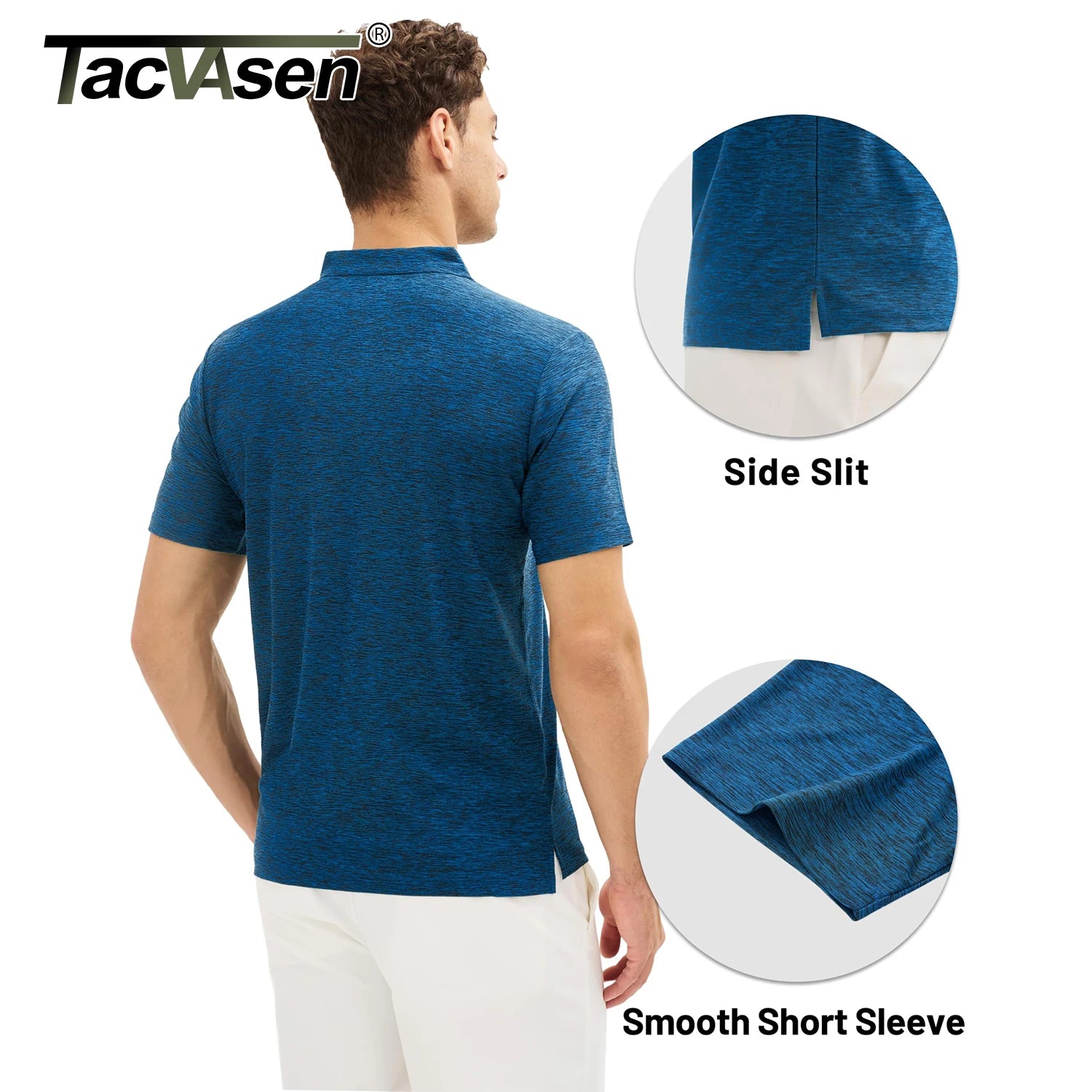TACVASEN Mens Summer Casual Polo Lightweight Dry Fit Golf Shirts Moisture Wicking Sports Polo Shirt Workout Tees Work Shirts