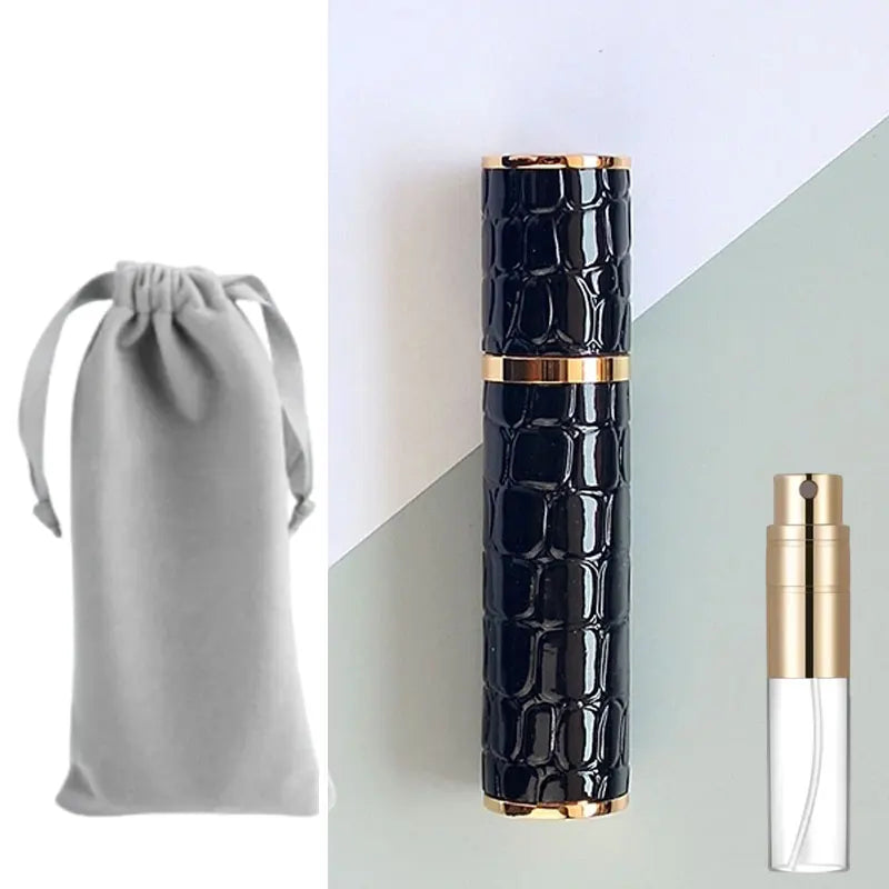 10ml Crocodile Luxury Leather Glass Perfume Spray Bottle Mini Refillable Perfume Atomizer Portable Empty Traveling Refill Bottle