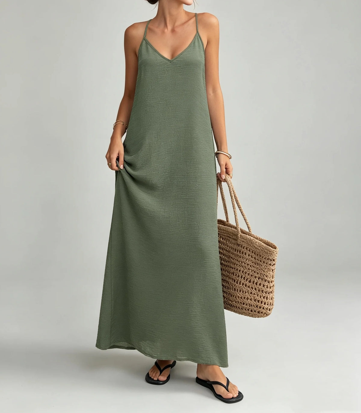 Spaghetti Strap Backless Long Dress for Women