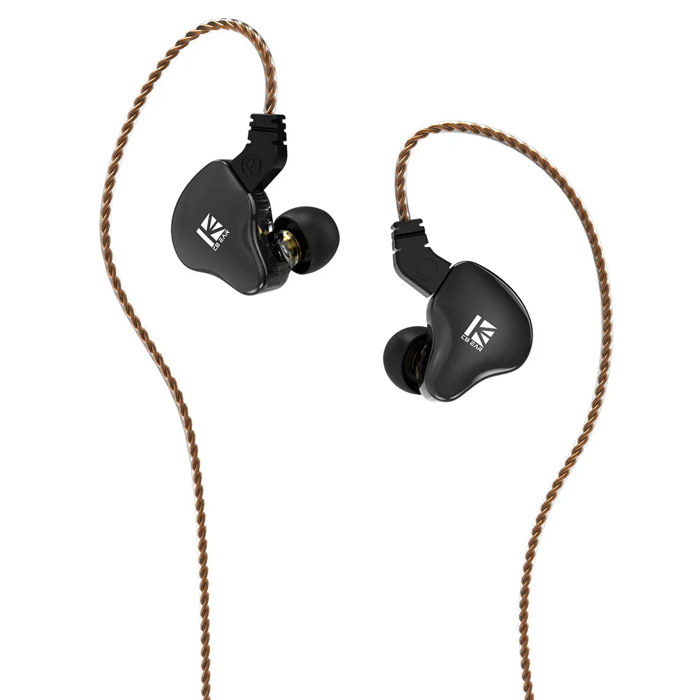 KBEAR KS2 IEM In Ear Stereo Bass HiFi Earbuds Noise Reduction High Resolution with Detachable Cable,Suitable for Running,Gaming