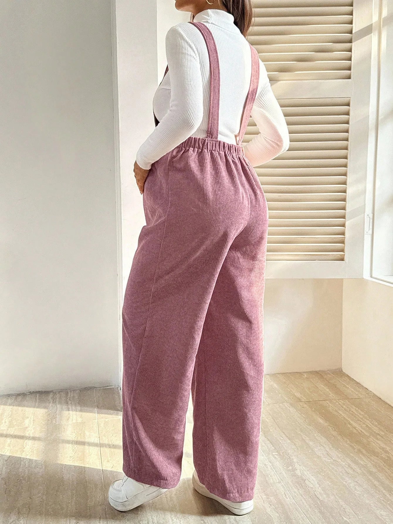 Winter Autumn Maternity Corduroy Strappy Jumpsuit Women Pants 2025 Casual Suspender Fashion Wide Leg Playsuits Pregnant Trousers