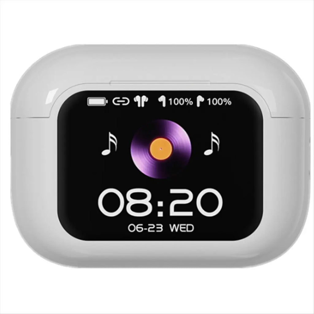 #94Y Bluetooth Headset,Full Color Touch Screen Bluetooth Headset ANC Active Noise Reduction (White)