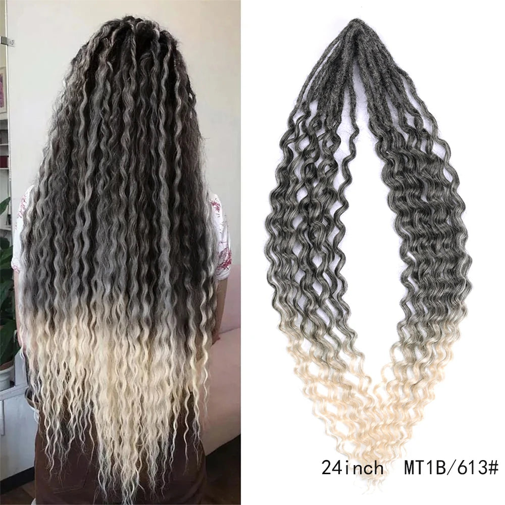 Dreadlock Extensions Handmade Crochet Hair Synthetic 24 36 Inches Dread Extension Crochet Braids For Women Dreadlocks Hair
