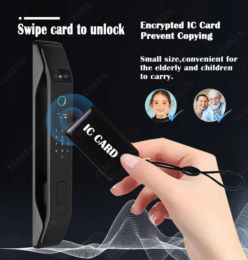 Tuya Wifi App Face Polyglot Electronic Door Lock Fingerprint Recognition Password Smart Digital Lock Key Card 6068 Mortise Lock