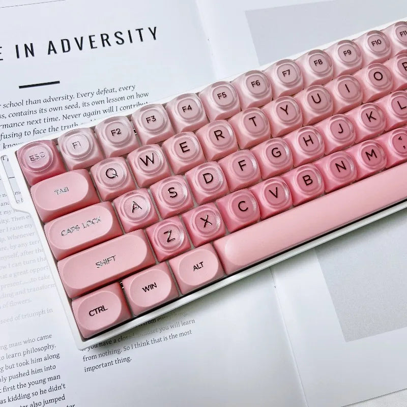 Gradient Purple Black Pink Crystal Keycaps Custom DIY for Gaming Mechanical Keyboard PBT Key Caps Set for Keyboard 68 70 80 90