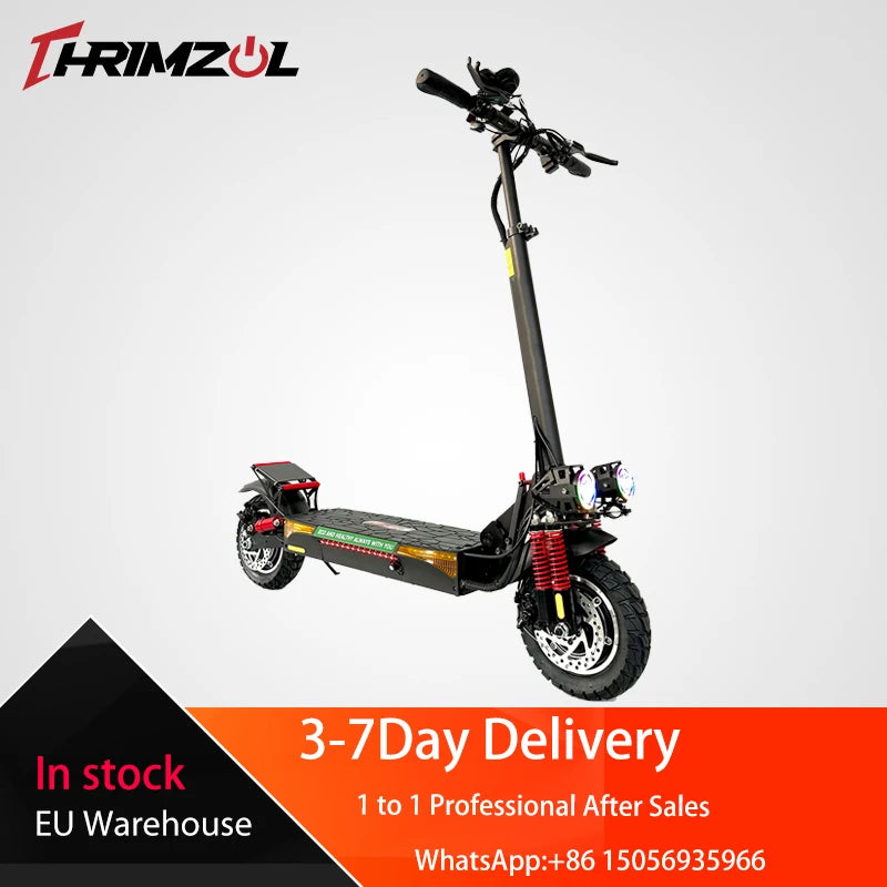 Thrimzol X4 Dual Motor Adult Off-Road Electric Scooter 48V 18AH Battery 60KM Range 150kg Max Load 3-7 Day Delivery