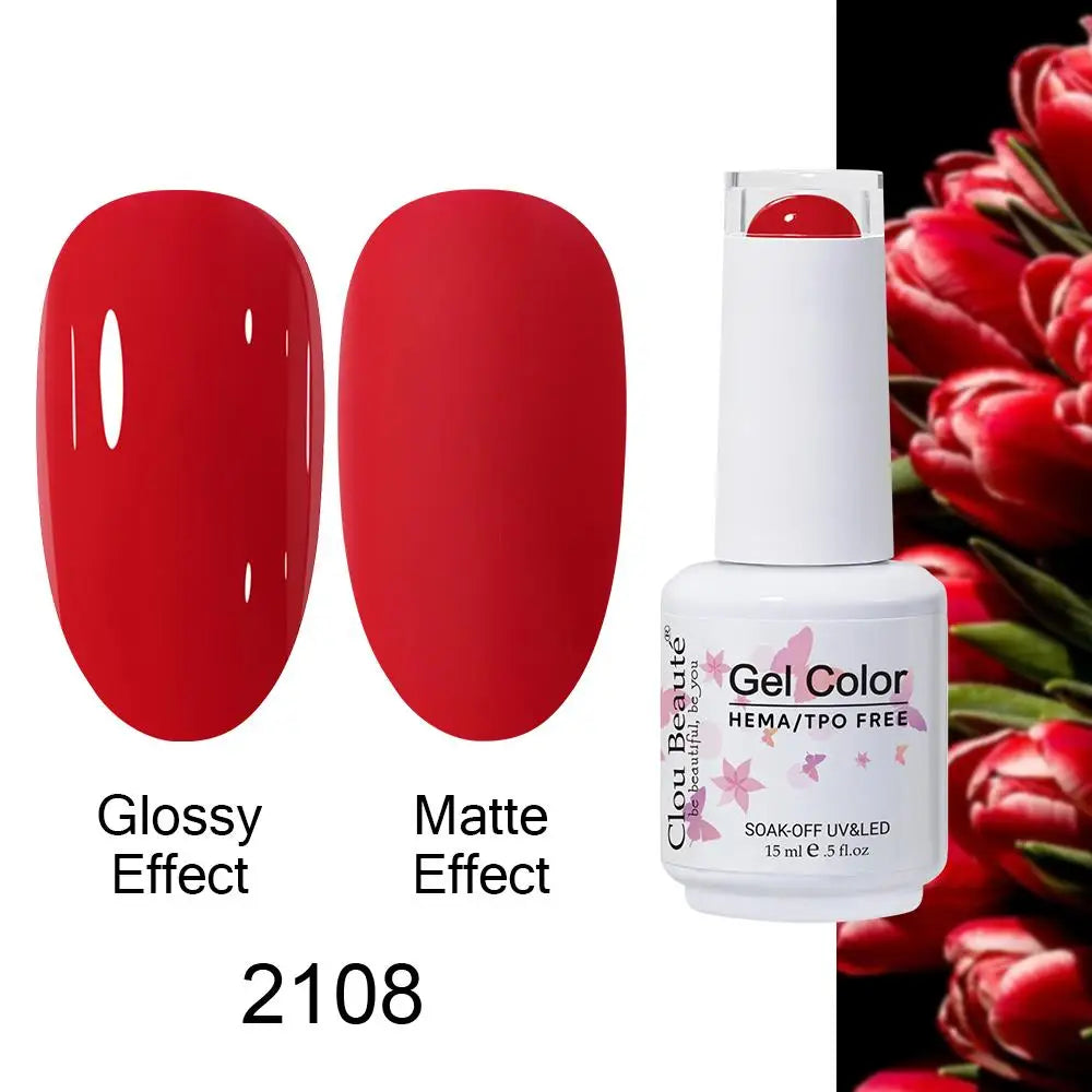 Clou Beaute HEMA TPO FREE Caramel Brown Wine Red Coffee Gel Nail Polish High Pigment Autumn Nail Art Full Coverage UV Varnish