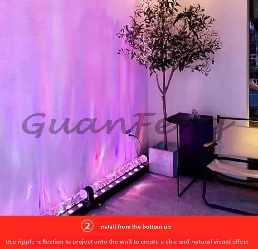 3D dynamic water ripple wall washing atmosphere pattern room background decoration LED projection light