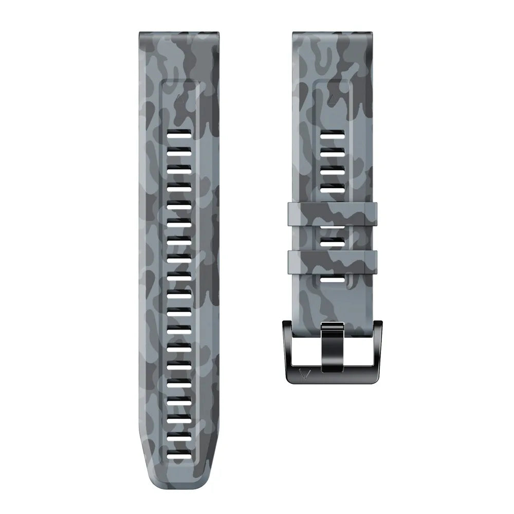 Sports Silicone Camouflage Strap For Garmin Fenix 7 7X Pro Solar Band Epix Pro (Gen 2) 47/51mm 6X Pro Bracelet 22/26mm Watchband