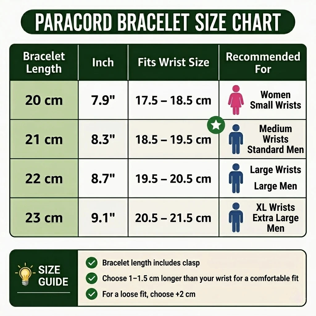Paracord Survival Bracelet for Men Women, Handmade Tactical Outdoor Rope, Adjustable Hiking Camping Gear