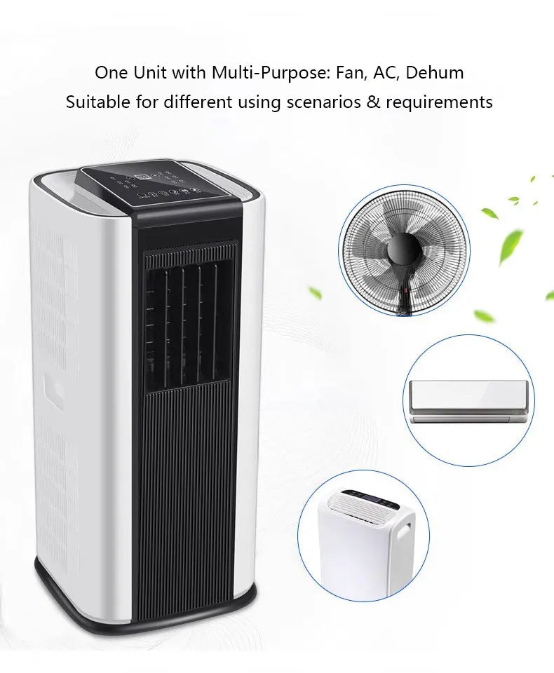 Hot Cooling Heating Dehumidification Mobile 10000 Btu Portable air Conditioner with Touch Screen Control Panel