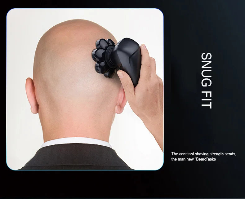 6-In-1 Electric Head Shaver for Bald Men 7 Blades Floating Razor Hair Trimmer USB Recharge LED Display Beard Shavers Waterproof