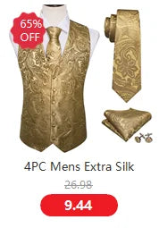 Designer Vest for Men Purple Embroidered Silk Waistcoat Tie Pocket Square Set Wedding Formal Male Suit Party Barry Wang
