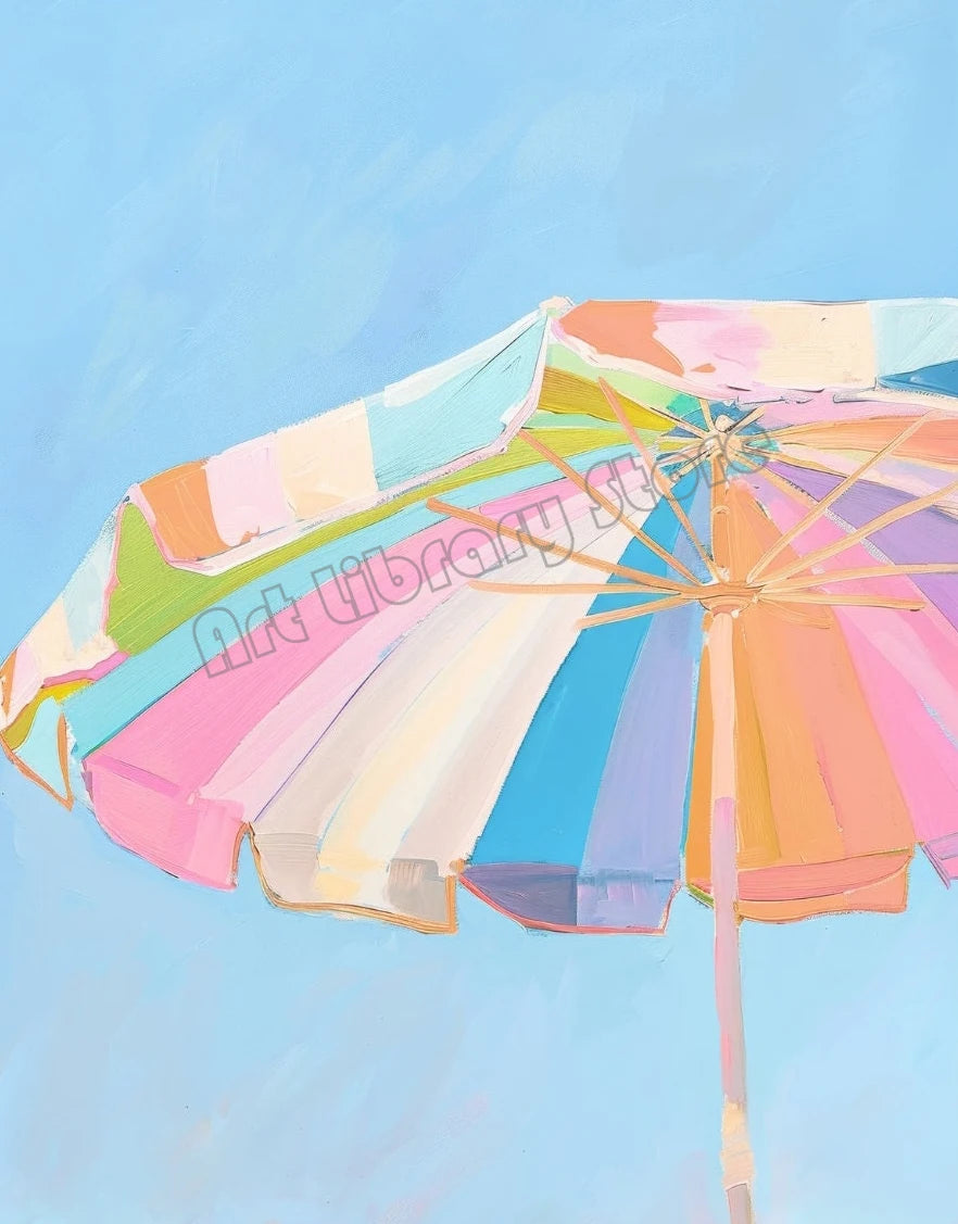 Abstract Coastal Cowgirl Beach Boat Oyster Shell Lighthouse Colorful Summer Poster Canvas Painting Wall Art Pictures Home Decor
