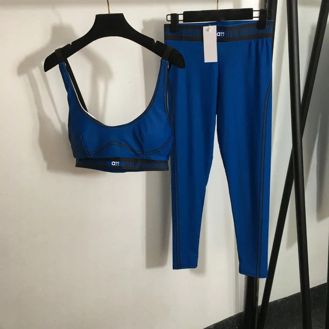 2026 Summer New Style Yoga Sports Outfit - Bandeau Top Stretchy Ankle-length Leggings