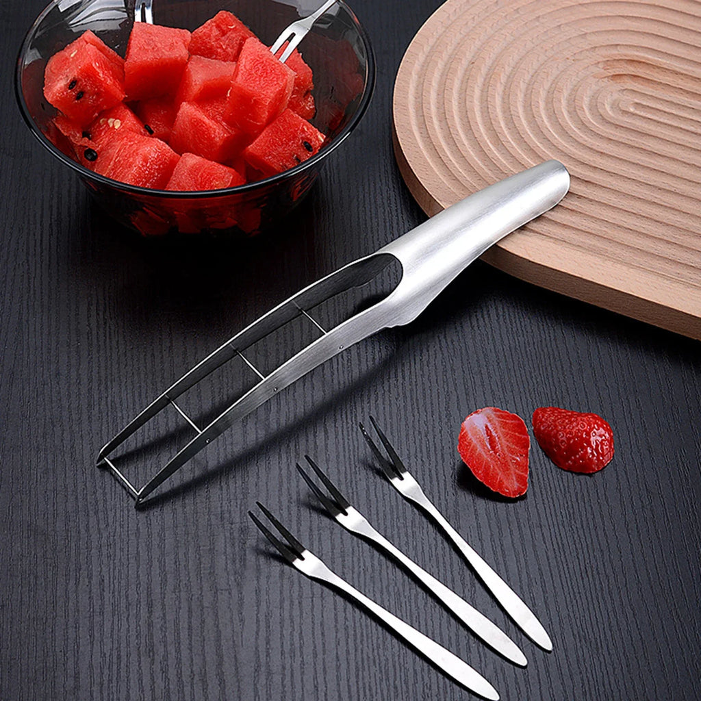 Watermelon Cutter 304 Stainless Steel Watermelon Dicing Cutter Manual Fruit Easy Segmentation Tools Home Use Kitchen Gadgets