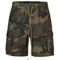 High Street Washing Trend Camouflage Tooling Shorts Men's Retro Casual Loose Summer Drawstring Versatile Trend Five-Point Pants