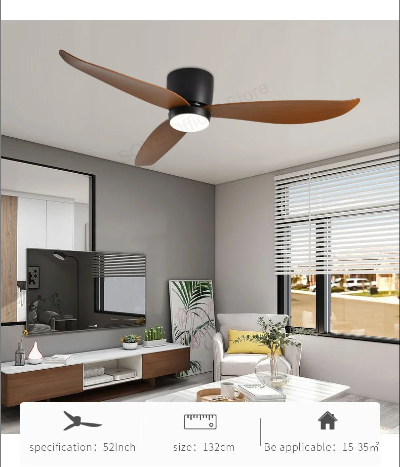 SOVE Modern Led Ceiling Fan Kitchen Living Room Dining Room Household High Air Volume Remote Control Pendant Light
