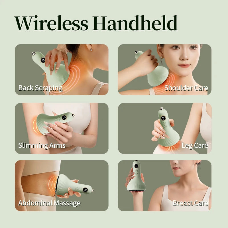 Electric Cupping Massager Vacuum Suction Cup Electric Vacuum Cupping Beauty Health Scraping Infrared Heat Body Slimming Massage