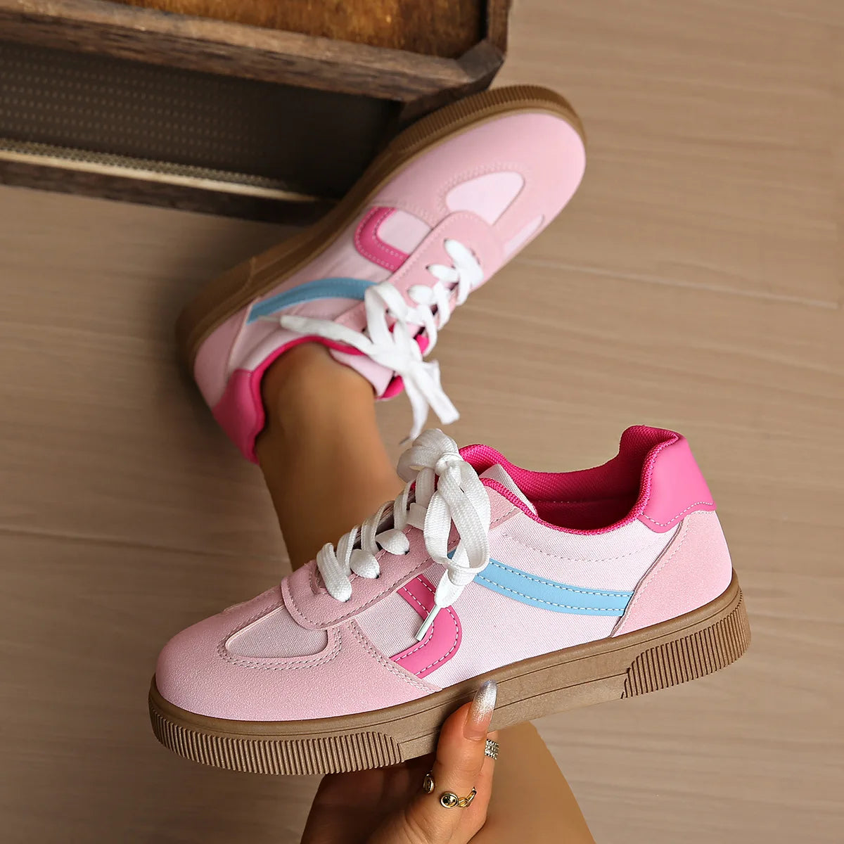 Women's Flat Bottom Sports Shoes Hot Sale Mixed Colors Spring Autumn New Style Sneakers Casual Leisure Student Flats Rubber Sole