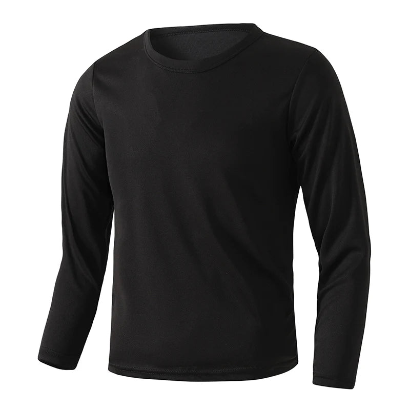 1/5 Set Of 2026 Spring/Summer New Item Youth Solid Color Sports Quick Drying Long Sleeved Casual T-shirt For 13-16 Year Old Boys