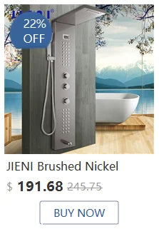 JIENI Bathroom Thermostatic Shower Faucet Set Antique Brass Wall Mounted Rainfall Shower Head W/ Single Handle Control Mixer Tap