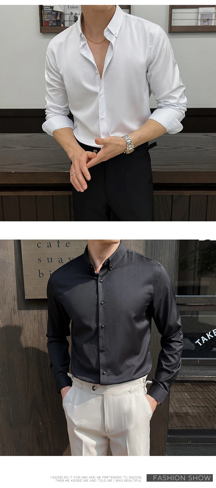 Shirts for Men Long Sleeve British Style Solid Casual Anti-wrinkle Soft Slim Fit Formal Dress Shirt Men Clothing Oversized 7XL-S