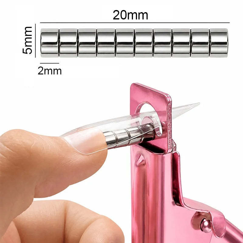 Nail Art Tools Powerful Magnet Nails Tip Cutter with Length Measurement Cat Eye Magnet Manicure Tool for Salon Home Nail Art