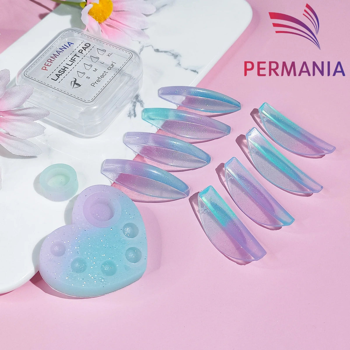 PERMANIA New Lash Palette Silicone Lashes Rod Shield Eyelash Curler Adhesive Lash Lift Pad Makeup Eyelash Lifting Tools