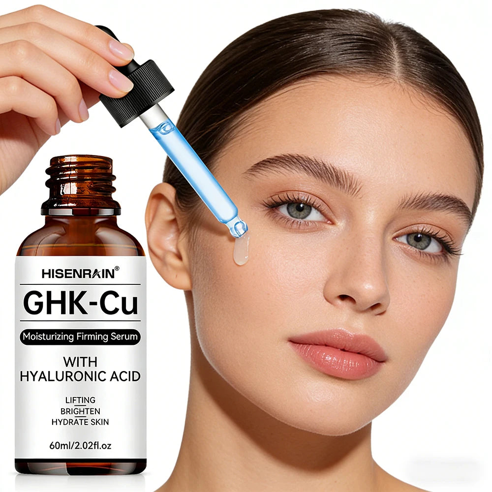 HISENRAIN GHK-CU Blue Copper Peptide Essence Liquid Lifting Tightening Facial Contour Deep Hydration Elastic Skin Absorption