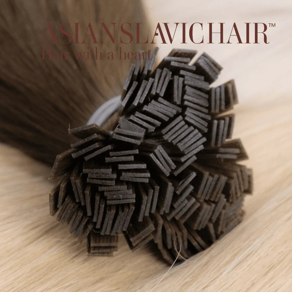 High Quality of Keratin Flat Tip Raw Hair Extensions Italian Keratin With 100% Raw Slavic Vietnamese Hair Extensions