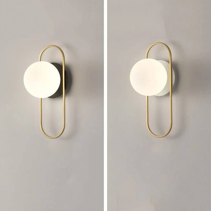 Modern LED Wall Lamps Black Gold Glass Ball Wall Sconces Living Rom Bedroom Hotel Decor Wall Lights Bedside Lights Aisle Lamp G9
