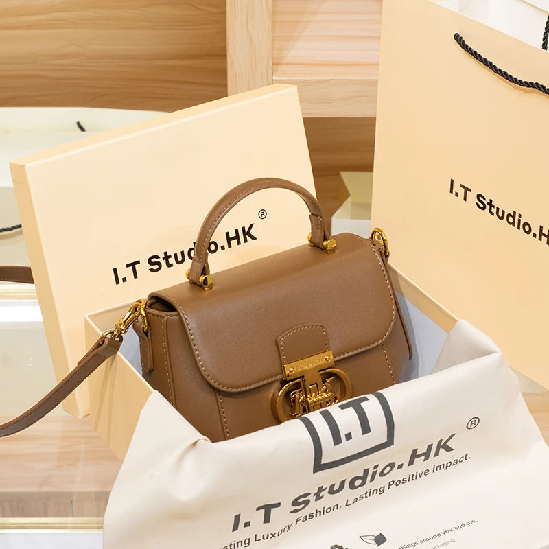 Women's handbag, genuine leather handbag, women's 2024 new spring/summer haute couture designer single shoulder crossbody small