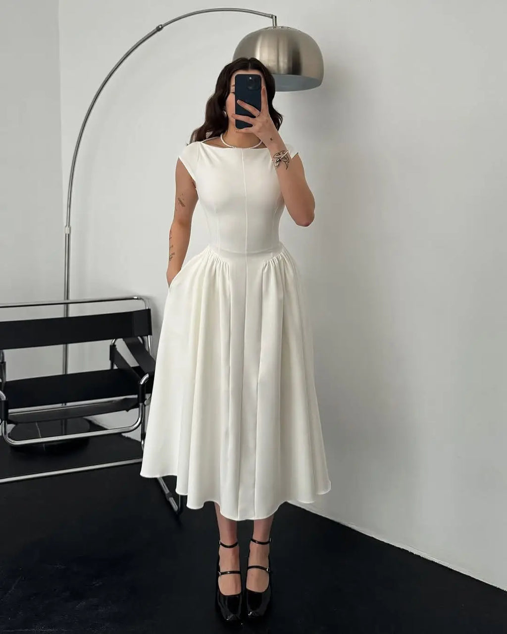 YENKYE  2025 Women Sexy Backless Elegant Party Midi Dress Short Sleeve O Neck Solid A-line Autumn Dresses Female Vestidos
