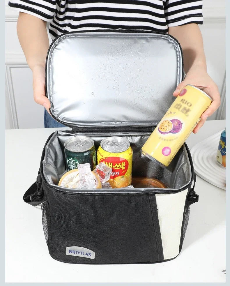 Insulated Lunch Bag Large Reusable Lunch Bags with Adjustable Shoulder Strap for Women Men, Ideal for Work, School & Outdoor Use