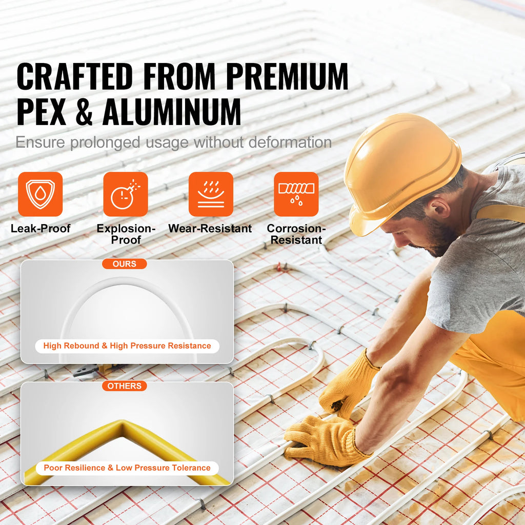 SucceBuy PEX-AL-PEX Tube 656ft 5/8'' Diameter Aluminum-Plastic Composite Pipe Oxygen Barrier Radiant Floor Pipe 0.08'' Thickness
