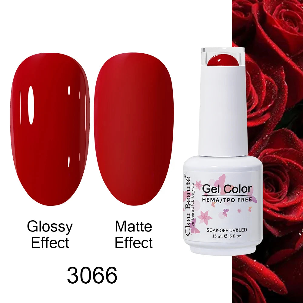 Clou Beaute HEMA TPO FREE Caramel Brown Wine Red Coffee Gel Nail Polish High Pigment Autumn Nail Art Full Coverage UV Varnish