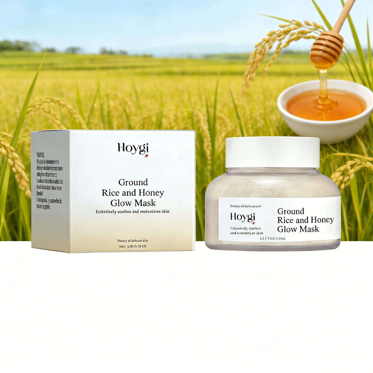 Hoygi Rice Honey Face Mask Pore Minimizing Oil Balancing Repairing Soothing Softening Skin Revitalizing Cleansing Mud Mask 150g