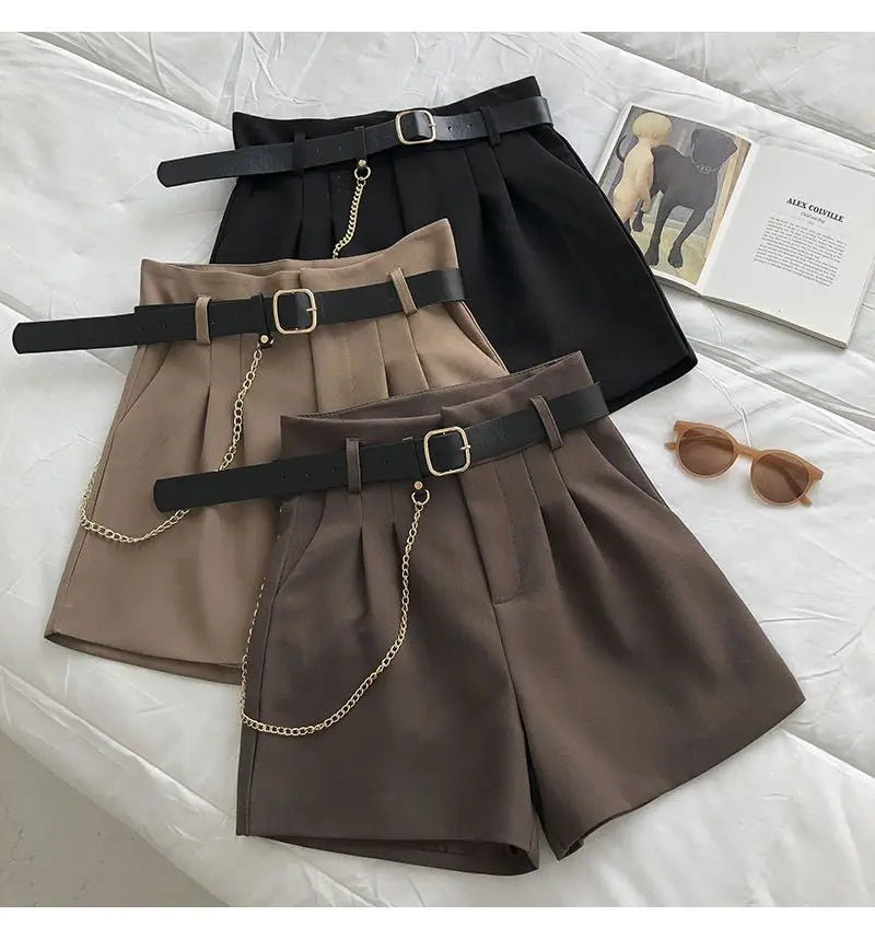 Women's Summer Suit Shorts 2025 New Korean Version Slim High Waist Casual