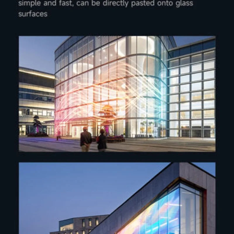 P4 LED Transparent Flexible Display High Transparency Foil Film Led Video Wall Film Display Transparent Panels