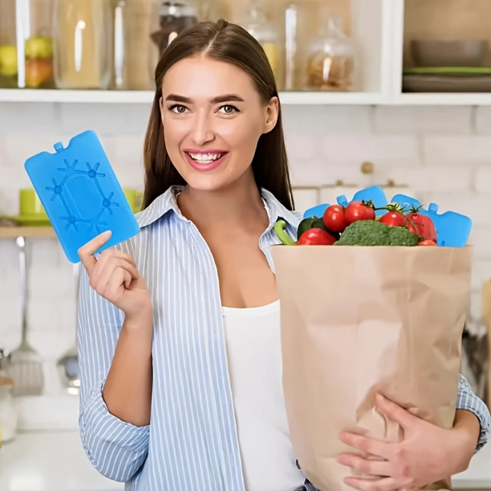 Reusable Ice Packs in Green And Blue, Ultra-Thin And Durable, Perfect for Lunch Boxes, Coolers, Picnics, And Outdoor Adventures