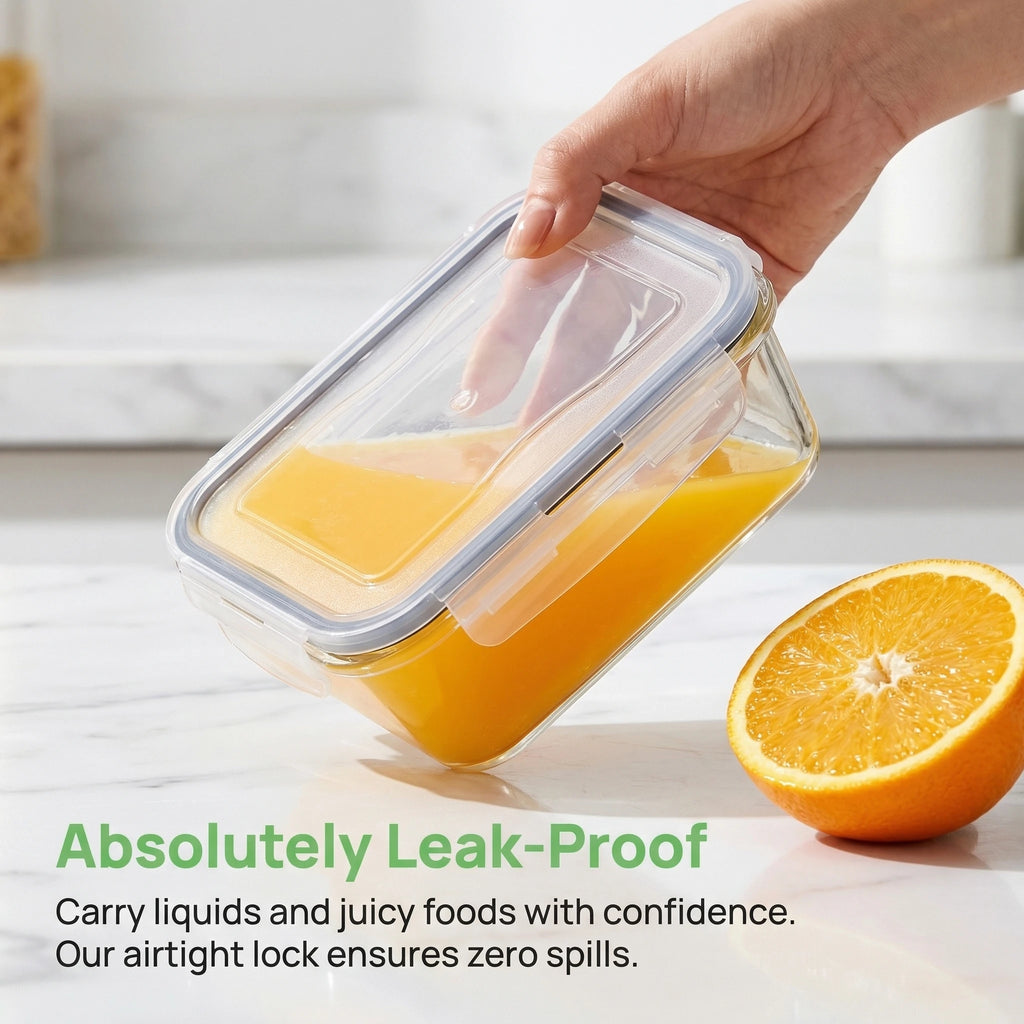 2026 New Clear Kitchen Food Storage Container Set Microwave Safe Multifunctional Plastic Lunch Box with Lid Airtight Leakproof