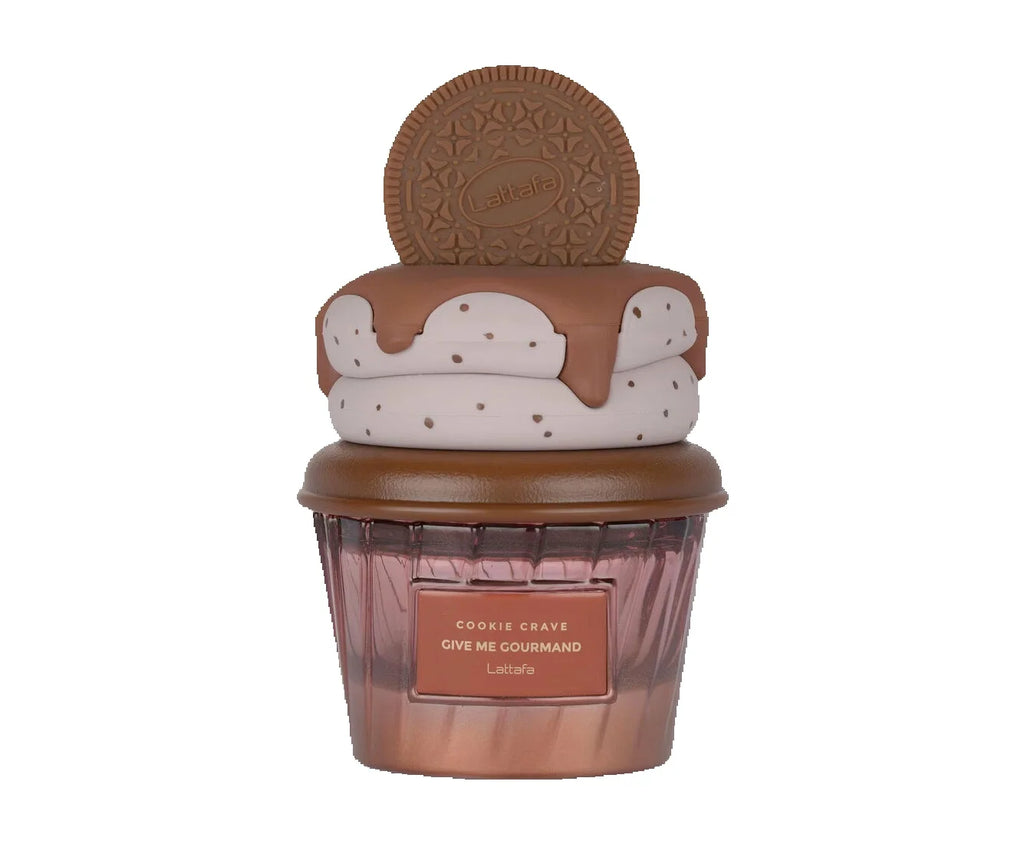 Yara Lattafa Cookie Crave Give Me Gourmand Eau De Parfum Long Lasting Sweet Cookie Cream Gourmand Fragrance Women Perfume Cute Cupcake Cookie Cap Bottle Dessert Scent Holiday Gift for Ladies