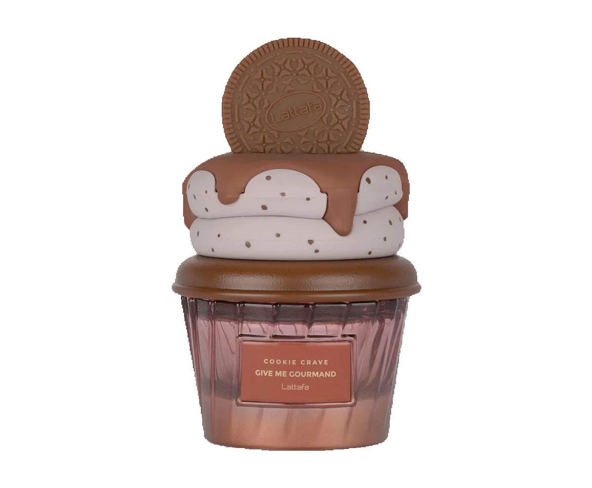 Yara Lattafa Cookie Crave Give Me Gourmand Eau De Parfum Long Lasting Sweet Cookie Cream Gourmand Fragrance Women Perfume Cute Cupcake Cookie Cap Bottle Dessert Scent Holiday Gift for Ladies