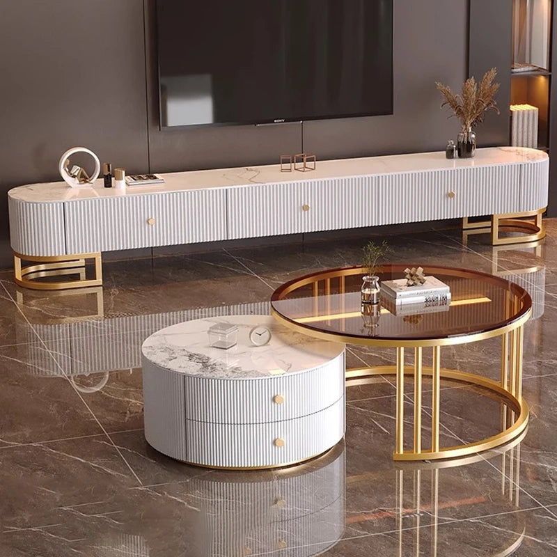 Modern Metal Handles Tv Stand European Unique Simple Minimalist Tv Stand Trendy Industrial Tv Meubel Furniture Home Living Room